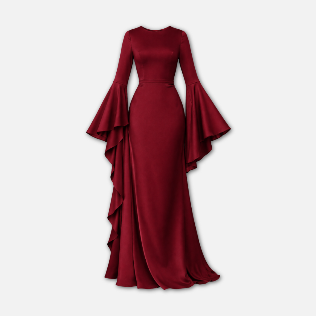 Long Sleeve Draped Maxi Dress for Women