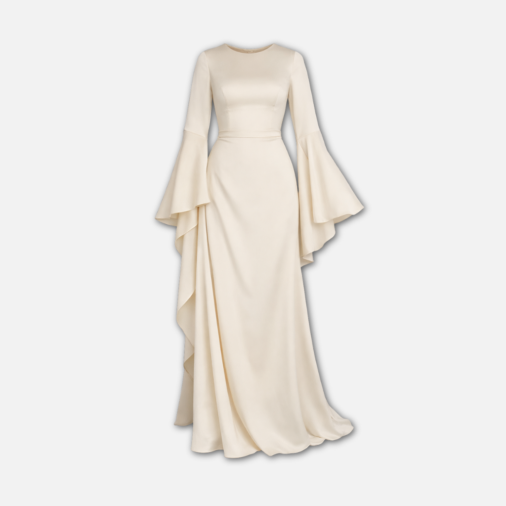 Long Sleeve Draped Maxi Dress for Women