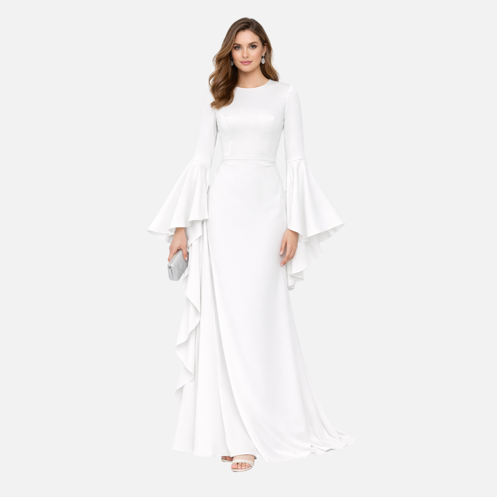 Long Sleeve Draped Maxi Dress for Women