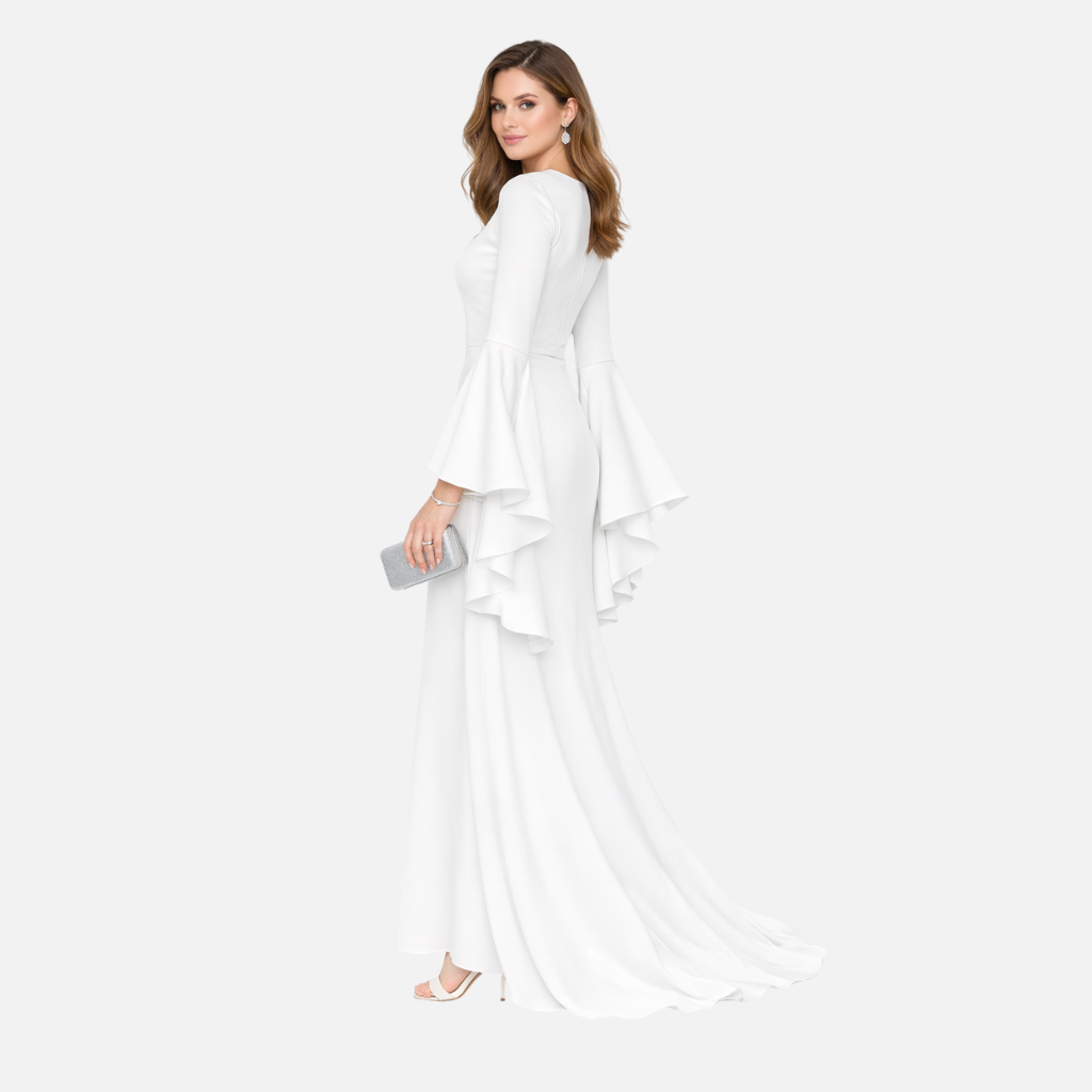 Long Sleeve Draped Maxi Dress for Women