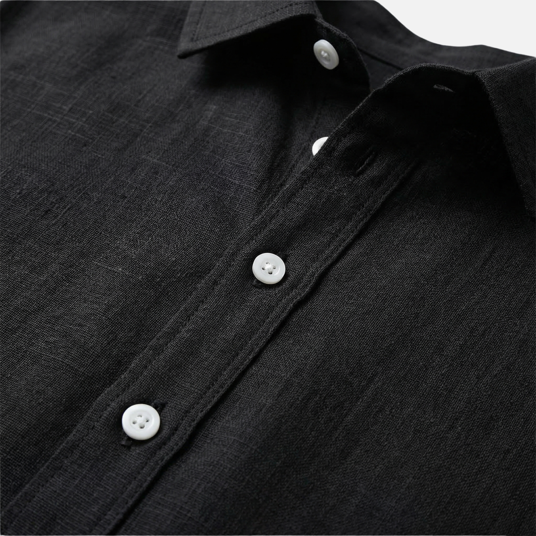 Breathable Lightweight Linen Summer Shirt with Classic Collar for Men