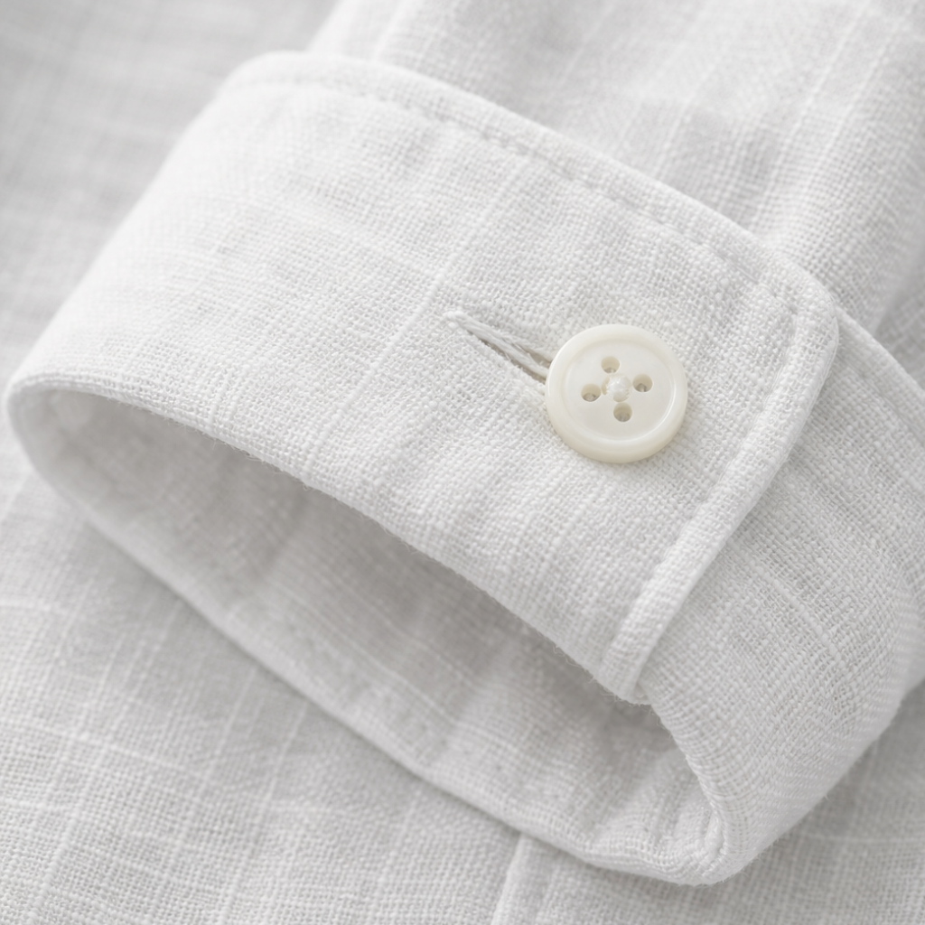 Linen Summer Shirt – Button-Down Roll-Up Sleeve for Men
