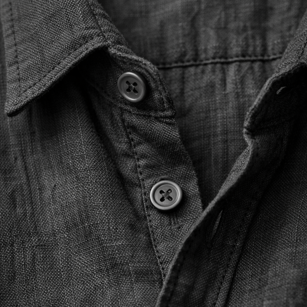 Linen Summer Shirt – Button-Down Roll-Up Sleeve for Men