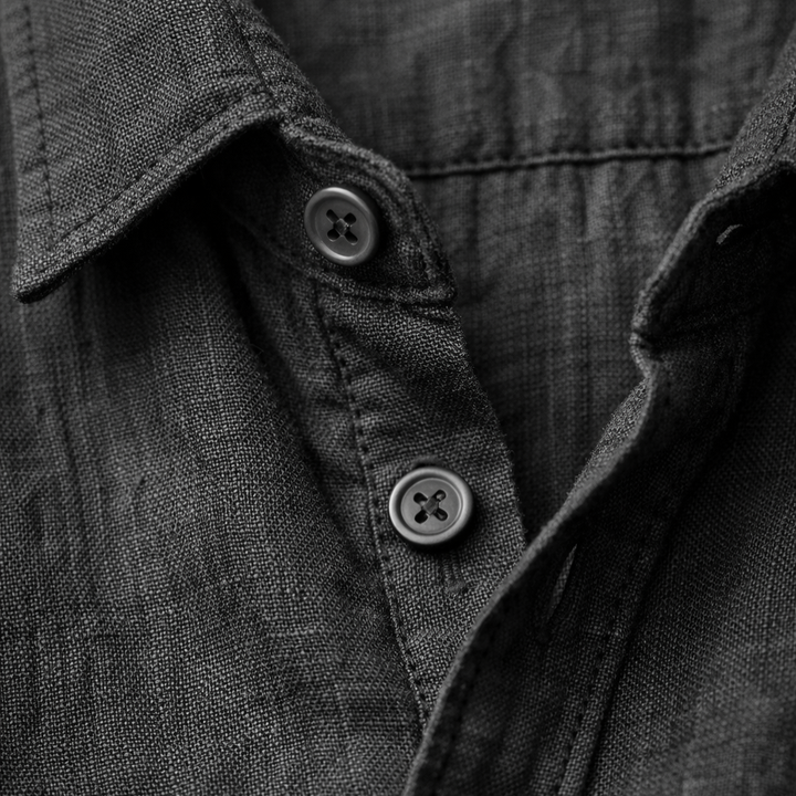 Linen Summer Shirt – Button-Down Roll-Up Sleeve for Men
