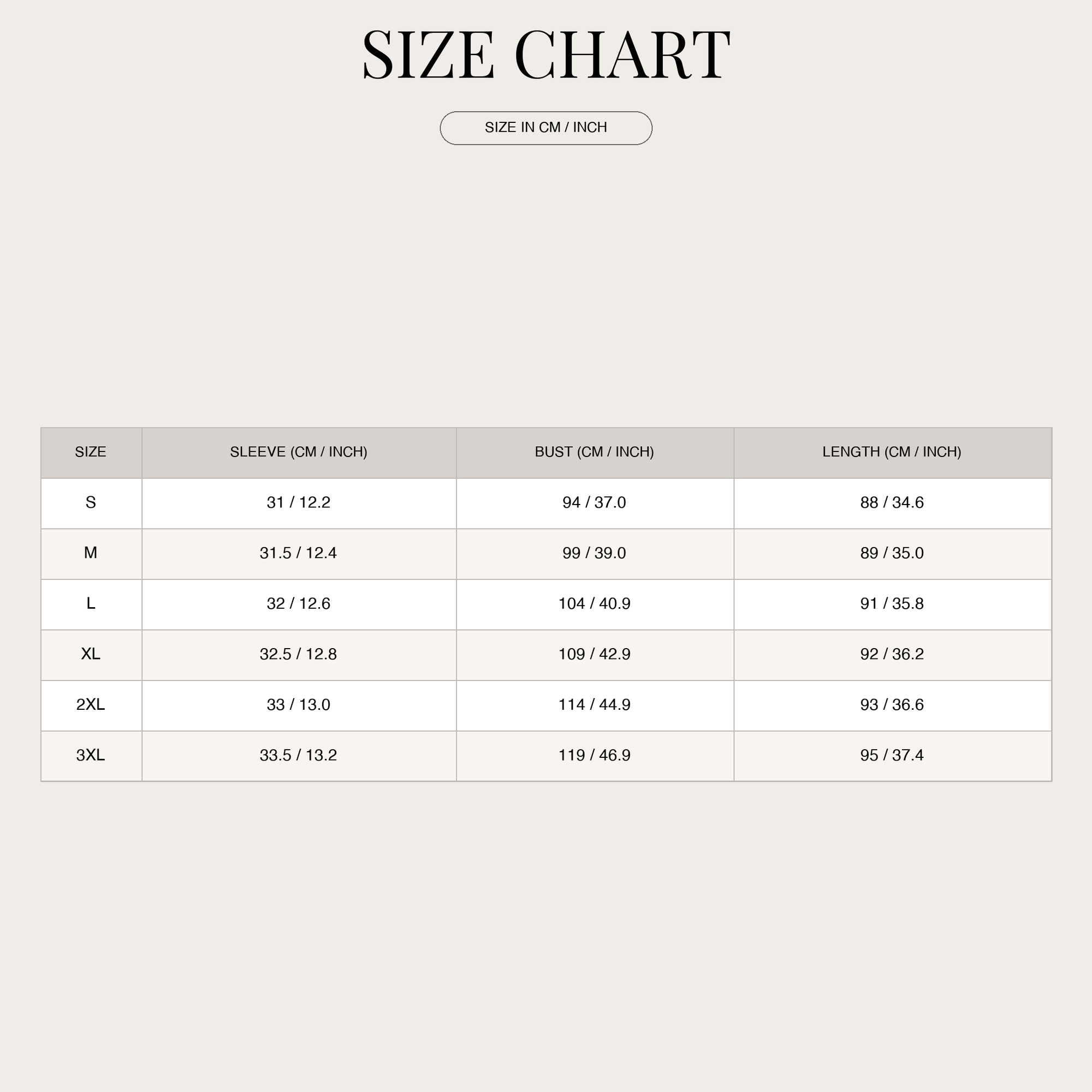 Size Chart