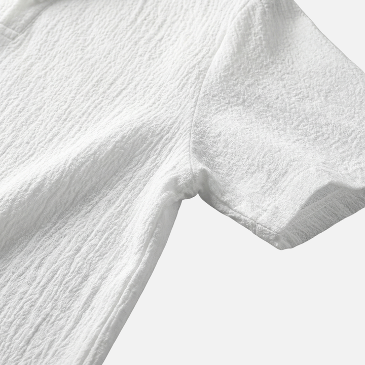 Summer Linen Set with Drawstring Waist Pants for Men