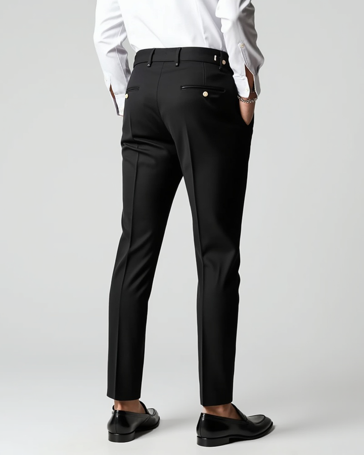 Luhvia | Men’s Pleated Front Dress Trousers with Belt Loops