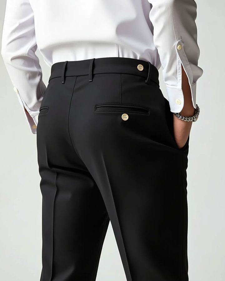Luhvia | Men’s Pleated Front Dress Trousers with Belt Loops
