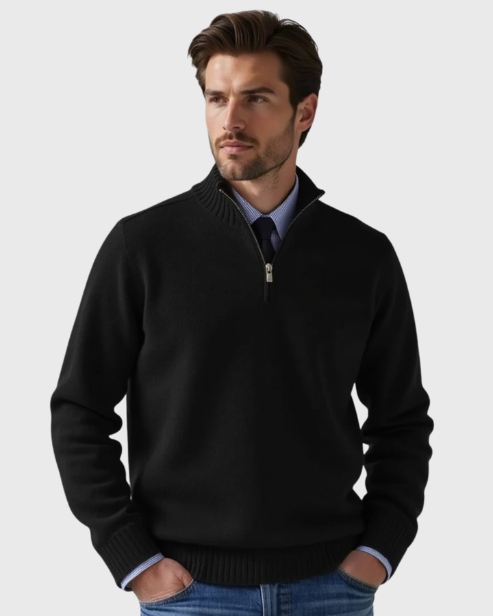 Luhvia | Men’s Half-Zip Sweater with Modern Zipper Accent