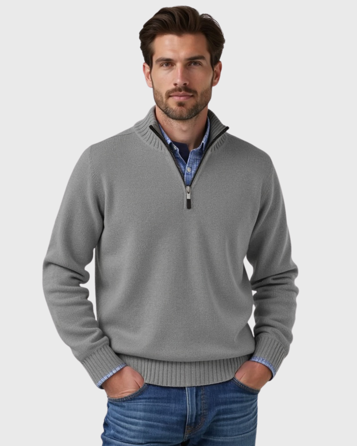 Luhvia | Men’s Half-Zip Sweater with Modern Zipper Accent