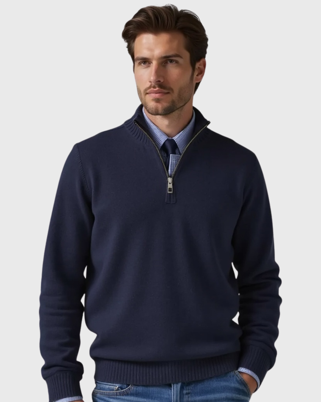 Luhvia | Men’s Half-Zip Sweater with Modern Zipper Accent