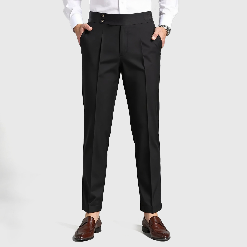 Luhvia | Men’s Pleated Front Trousers with Belt Loops