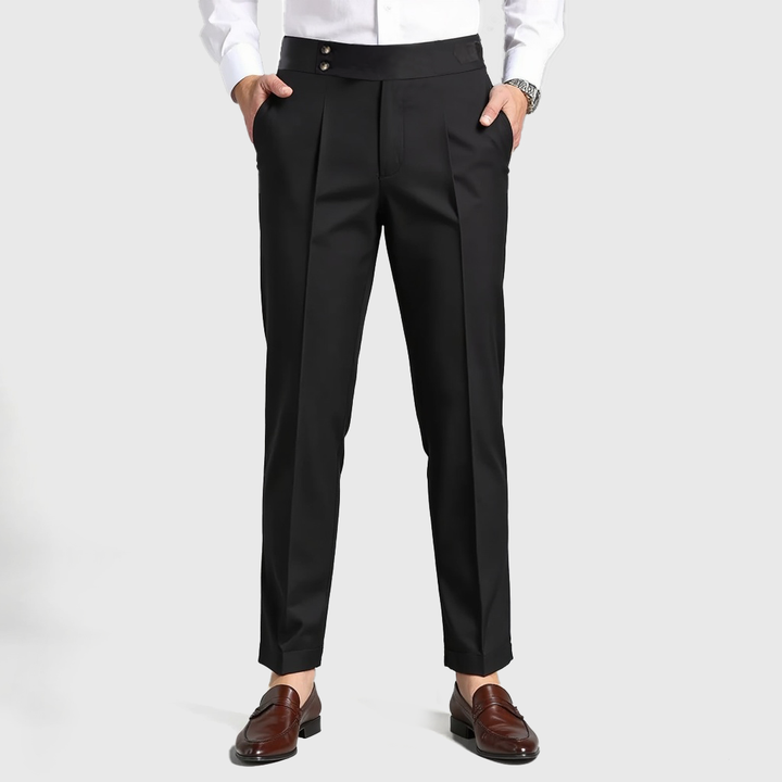 Luhvia | Men’s Pleated Front Trousers with Belt Loops