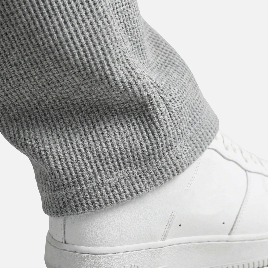 Waffle Knit Trousers with Side Pockets for Men
