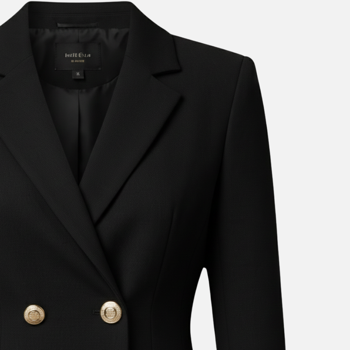 Blazer Mini Dress with Gold-Tone Buttons for Women