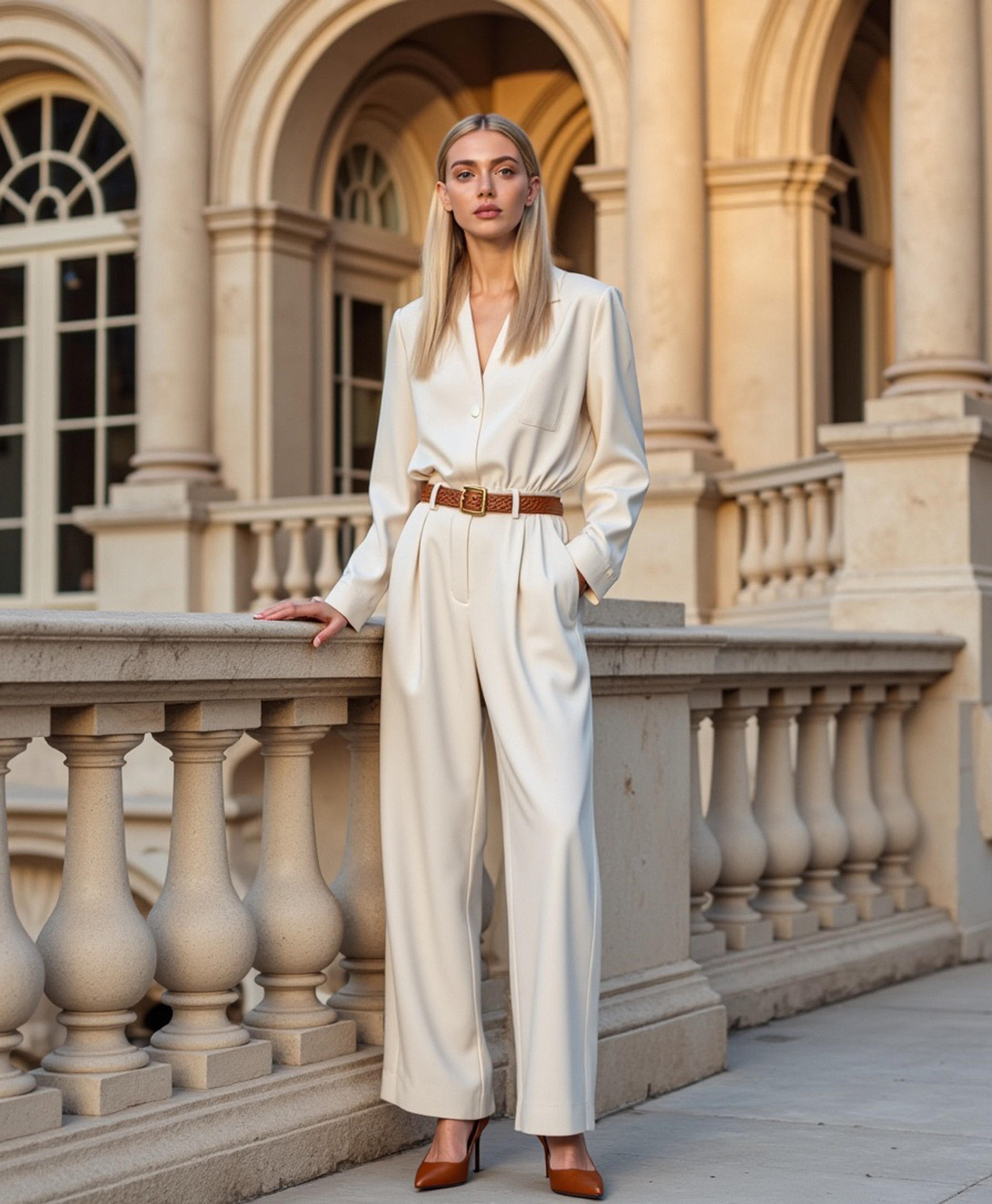 Luhvia | Women’s Straight-Cut Capri Pants with Light Sand Color