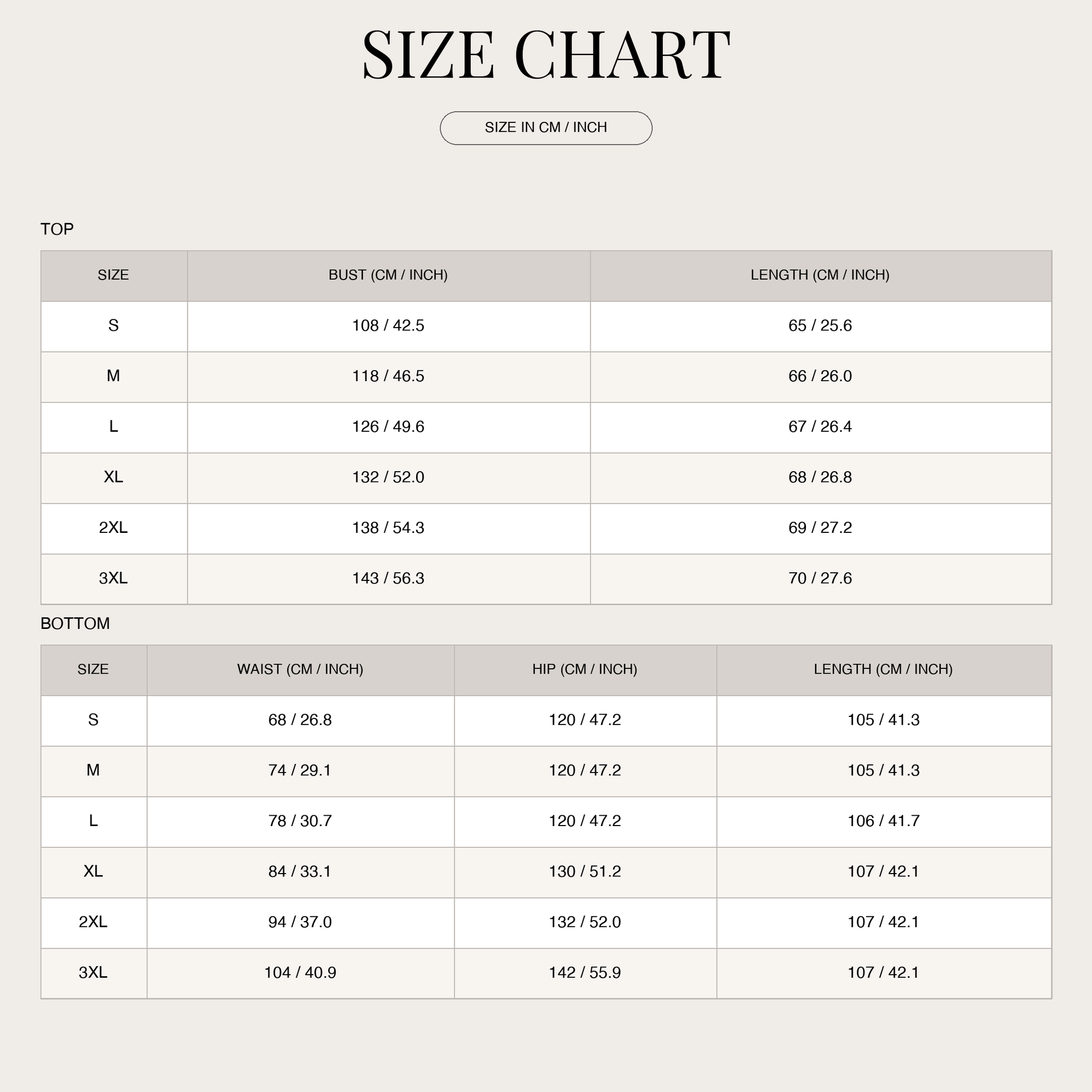 Size Chart