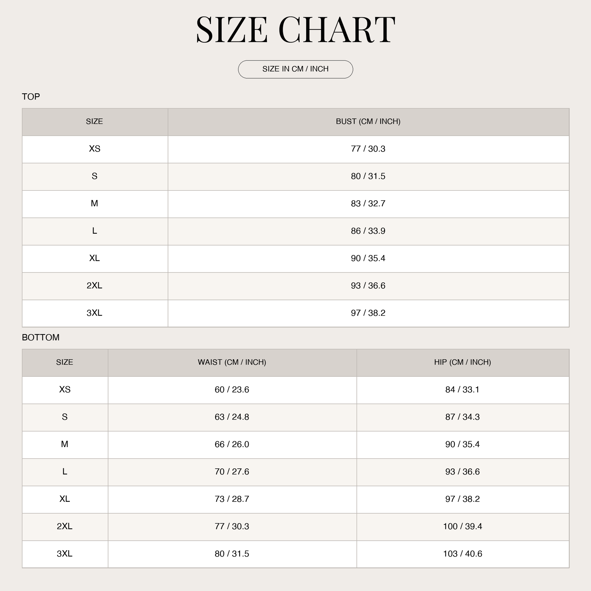 Size Chart