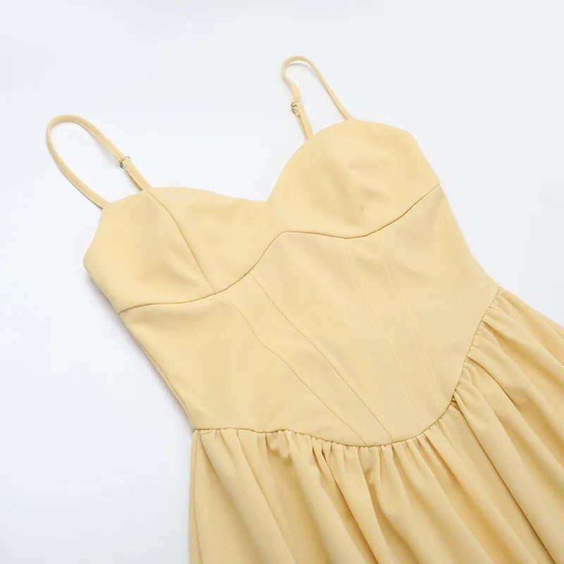 A-Line Midi Dress with Sweetheart Neckline and Corset Bodice for Women