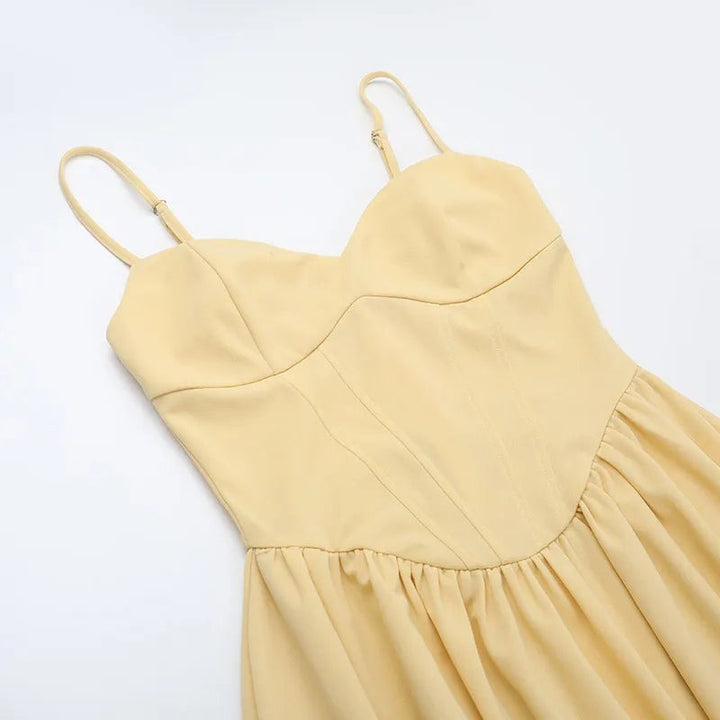 A-Line Midi Dress with Sweetheart Neckline and Corset Bodice for Women