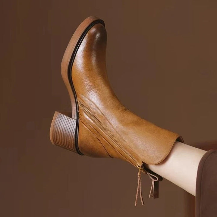 Ankle Boots with Side Zipper for Women