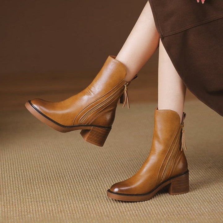 Ankle Boots with Side Zipper for Women